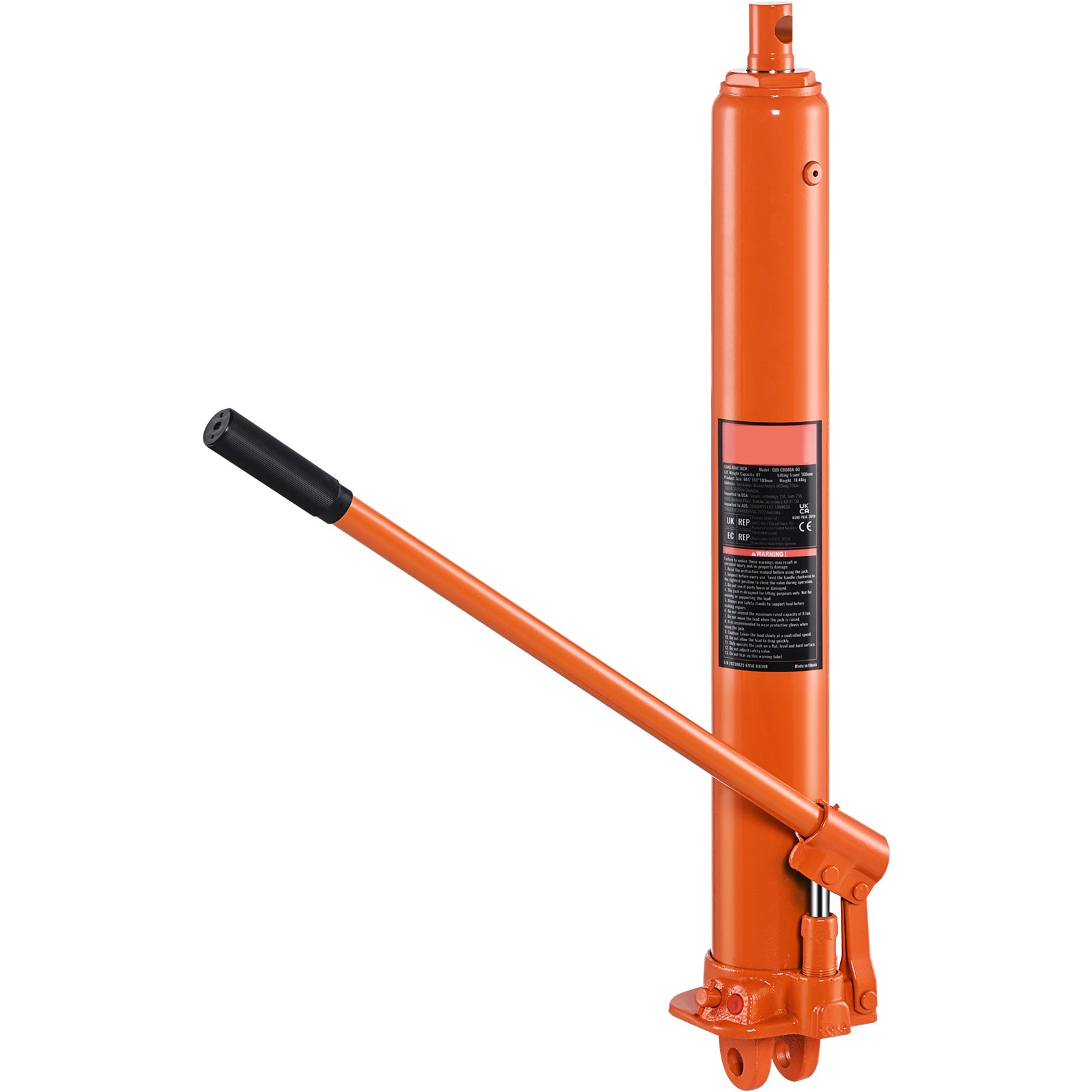 Hydraulic Long Ram Jack 8Ton Clevis Base Engine Hoist Cylinder Single Pump_voghion.com